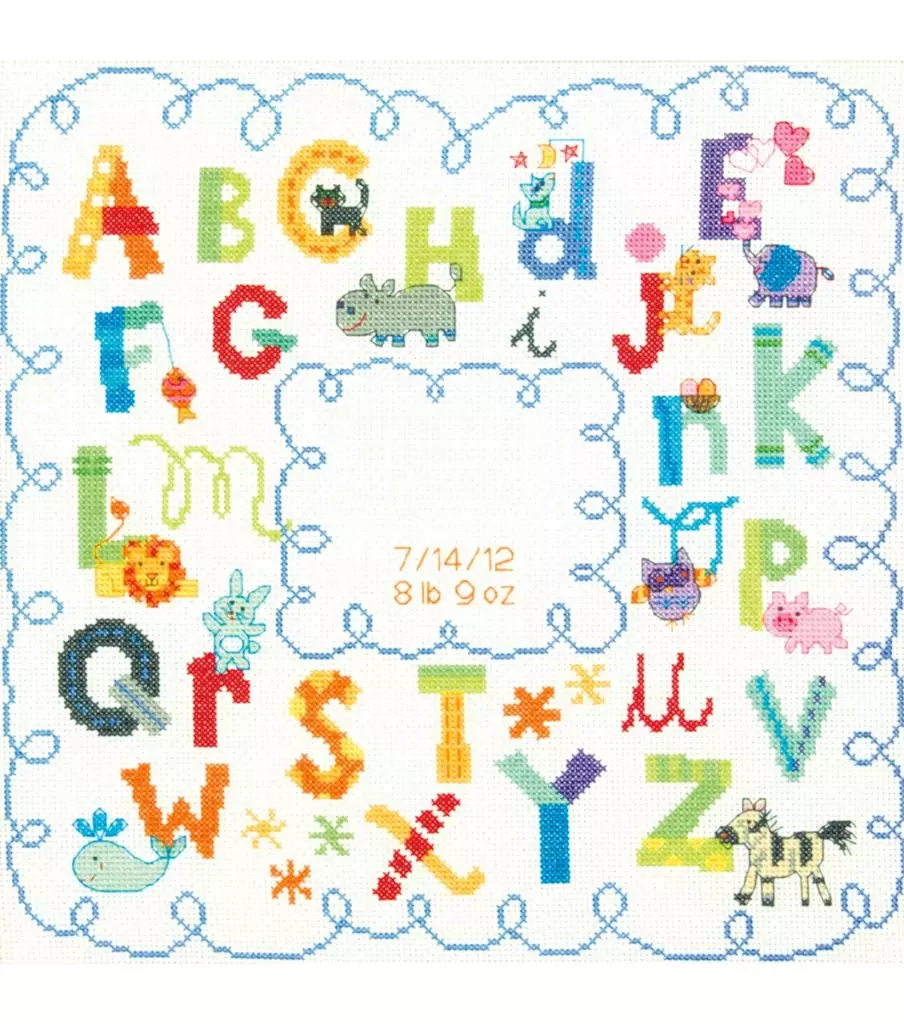 Cross Stitch Alphabet Birthday