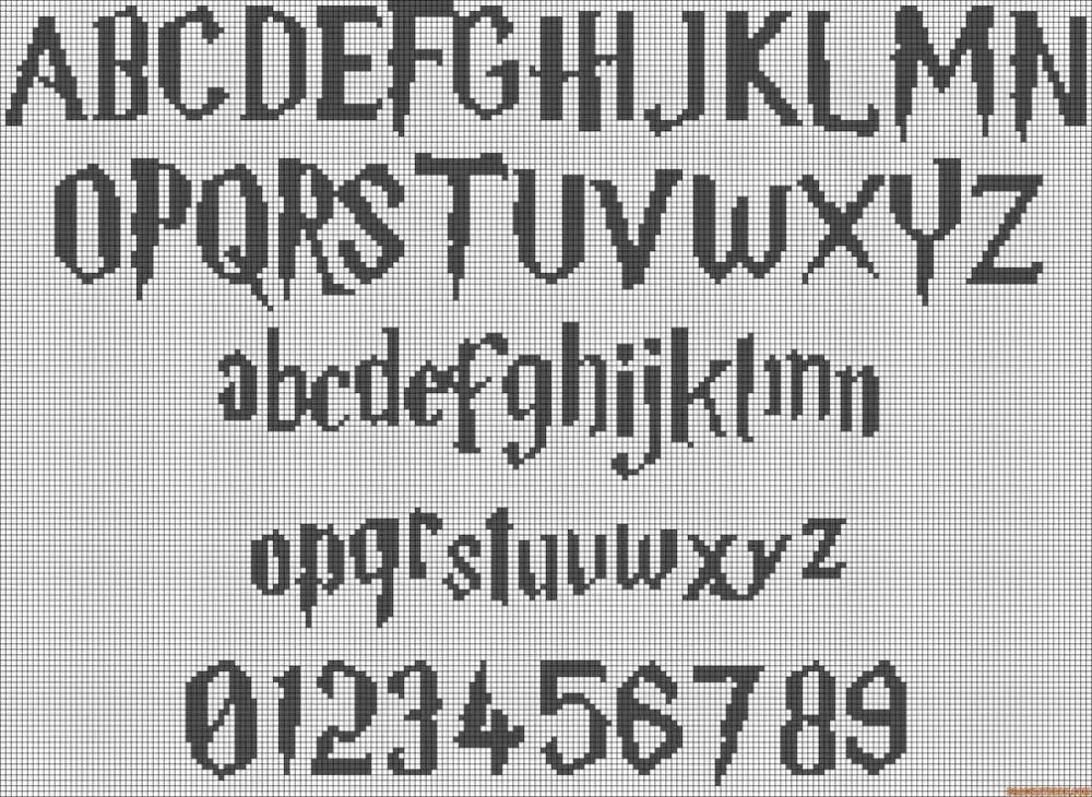 Cross Stitch Alphabet Harry Potter