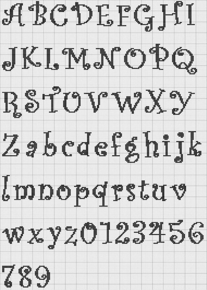 Cross Stitch Alphabet Curlz Font