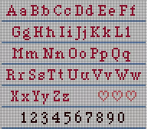 Cross Stitch Alphabet San Serif